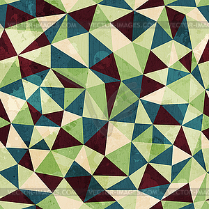 Vintage triangle seamless pattern with grunge effect - vector image