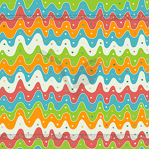 Abstract colored wave seamless pattern - vector clipart