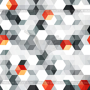 Abstract cubes seamless pattern with grunge effect - vector clipart