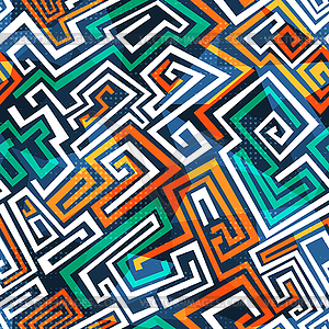 Abstract maze seamless pattern - vector clip art