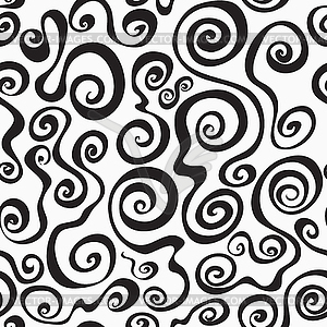 Abstract monochrome curved lines seamless - vector clipart / vector image