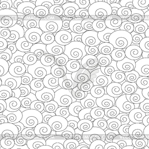 Abstract monochrome spiral seamless pattern - vector image