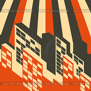 Abstract retro city background - vector clipart