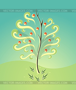 Abstract tree silhouette - vector clipart