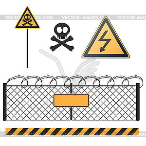 Abstract warning signs set - vector image