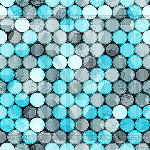 Blue circles grunge seamless - vector clip art