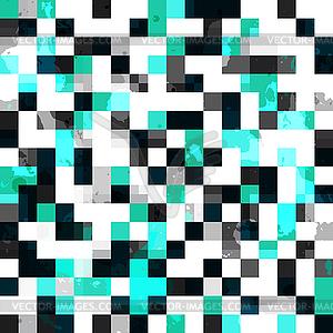 Blue square seamless pattern with blob effect - vector image