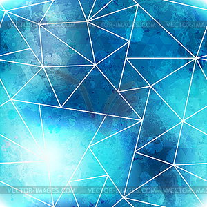 Blue triangle seamless pattern with grunge effect - vector clipart