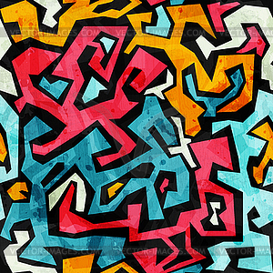 Ярким граффити бесшовные узор с гранж эффект - векторное изображение EPS