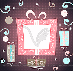 Christmas gifts background - vector image