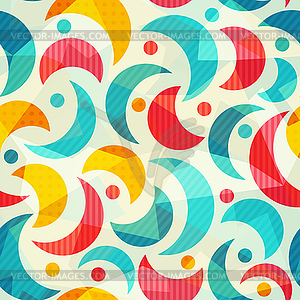 Colored semicircle seamless pattern with glass - vector clipart