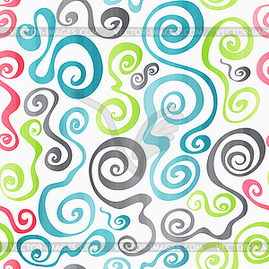 Colored spirals seamless pattern - vector image