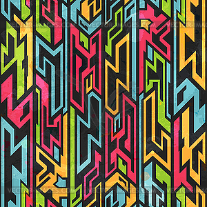 Colored tribal graffiti seamless pattern - vector image
