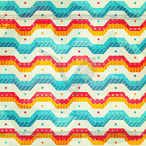 Colored zigzag line seamless pattern - vector clip art