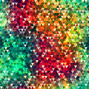Colorful triangle seamless texture with grunge - vector clipart