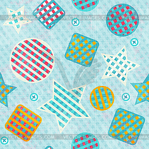 Fabric figures seamless pattern - vector image