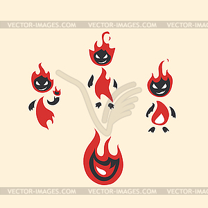 Fiery monsters - vector image