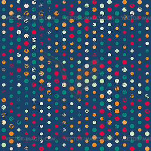 Funky points seamless pattern with grunge effect - vector image