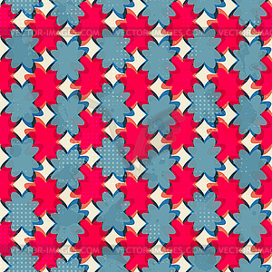 Geometric flowers seamless pattern - vector image