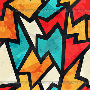 Geometric grunge seamless pattern with grunge effect - vector clipart