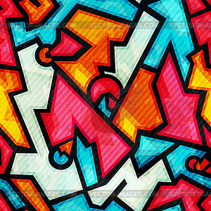 Graffiti seamless pattern with grunge effect - vector image
