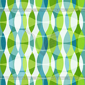 Green curves seamless pattern with grunge effect - vector clip art