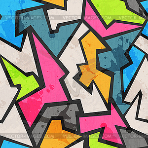 Grunge colored graffity seamless pattern - vector clip art