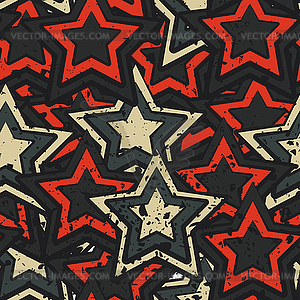 Grunge stars seamless - vector image