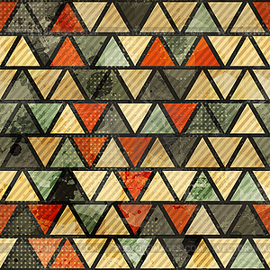 Grunge triangle seamless pattern - stock vector clipart