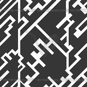 Monochrome circuit seamless texture - vector image