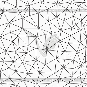 Monochrome contour triangles seamless pattern - vector image