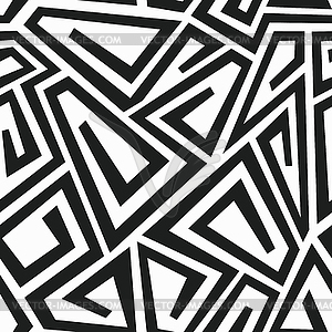 Monochrome curve maze seamless pattern - vector image