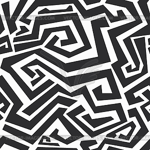 Monochrome curved lines seamless texture - vector clipart