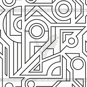 Monochrome geometric seamless texture - vector image