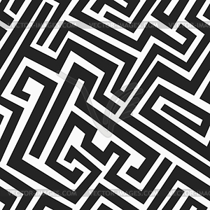 Monochrome maze seamless pattern - vector image