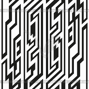 Monochrome retro geometric seamless pattern - vector clip art