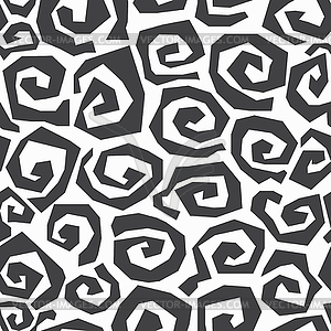 Monochrome spiral seamless pattern - vector image