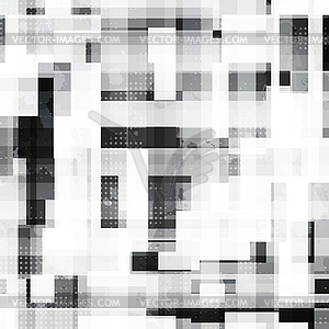 Monochrome squares seamless pattern with grunge - vector clipart