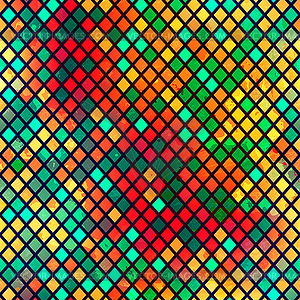 Multicolor mosaic seamless pattern with grunge - vector image