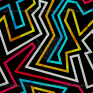 Neon stripes seamless pattern - vector clip art