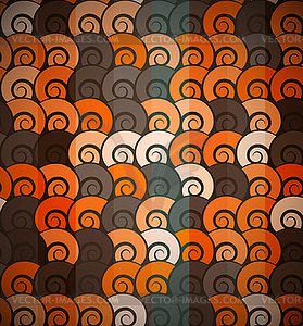 Оранжевый спиральный узор бесшовные - векторная иллюстрация