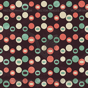 Retro brown circle seamless pattern - vector image