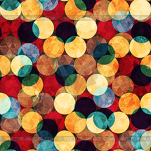 Retro circle seamless texture with grunge effect - vector image