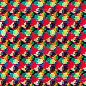 Retro colored rhombus seamless pattern - vector clipart