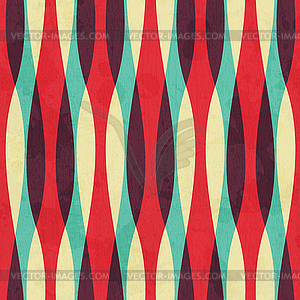 Retro curves seamless pattern with grunge effect - vector image