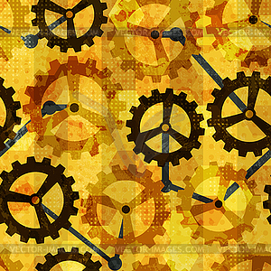 Steampunk cogwheel grunge seamless - vector clip art