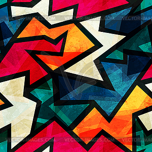 Urban grunge geometric seamless pattern - royalty-free vector image