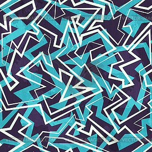 Blue maze seamless pattern with grunge effect - vector image