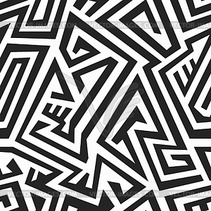 Monochrome maze seamless pattern - vector clip art