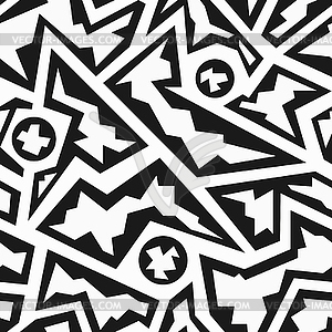 Monochrome rubble geometric seamless pattern - vector image